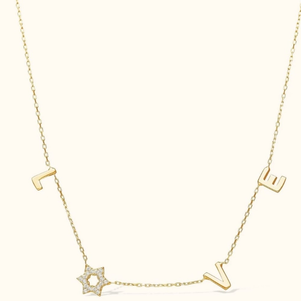 Star of David LOVE necklace (Gold)